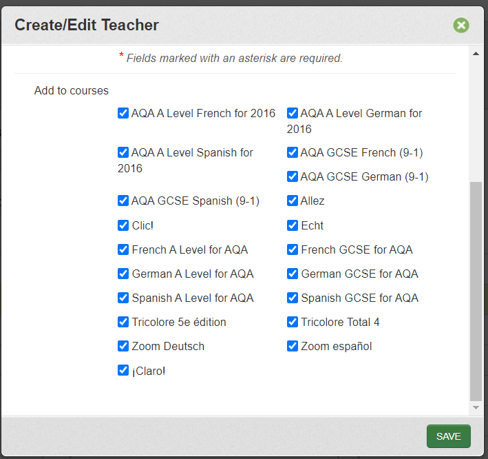 Creat/Edit Teacher